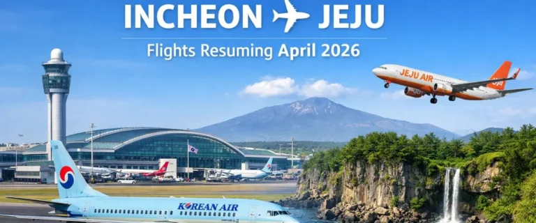 Incheon Airport to Resume Jeju Island Flights in April 2026, Strengthening South Korea’s Domestic Connectivity