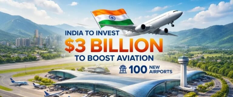 India Plans $3 Billion Investment to Expand Aviation Sector, Targets 100 New Airports