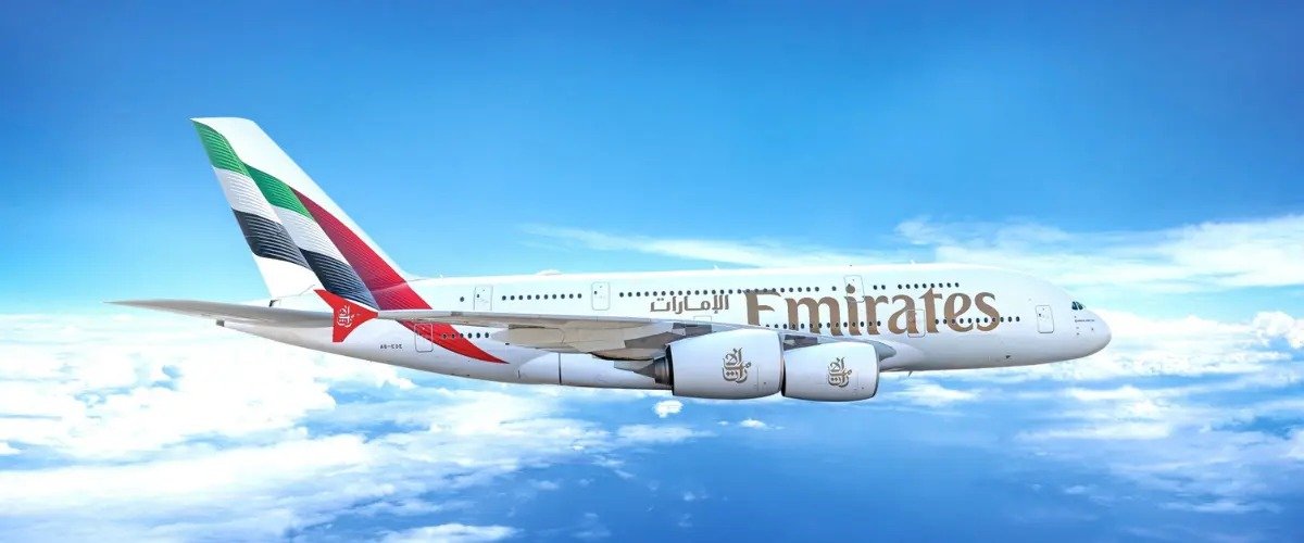 An Emirates A380 touches down at Mini-Europe in Brussels